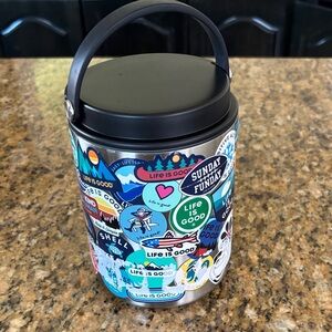 Life Is Good Multicolor Sticker Canister